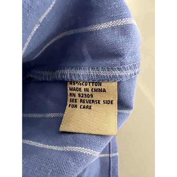 DG2 by Diane Gilman Shirt XS/Small Striped Short Sleeve Blue White Coastal NEW - Picture 7 of 9
